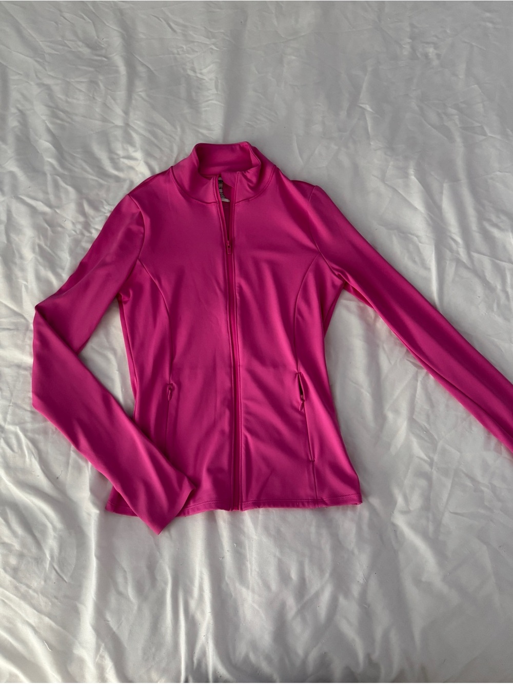 PINK Victoria's Secret Hot Pink Full-Zip Utility Jacket